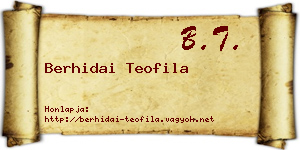 Berhidai Teofila névjegykártya
